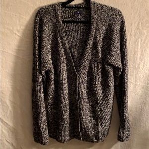 Black and White Button Down Sweater